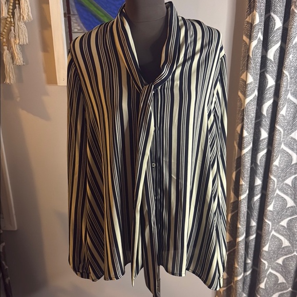Anthropologie Eri & Ali Striped Blouse SZ XL - Picture 1 of 9